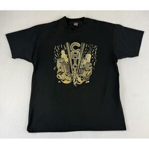 Vtg Fruit Of The Loom BEST CHICAGO SKYLINE Single Stitch USA‎ T Shirt XL Black